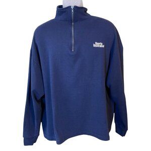 VTG Sports Illustrated 1/4 Zip Sweatshirt XL Jerzees Mock Neck Pullover Navy